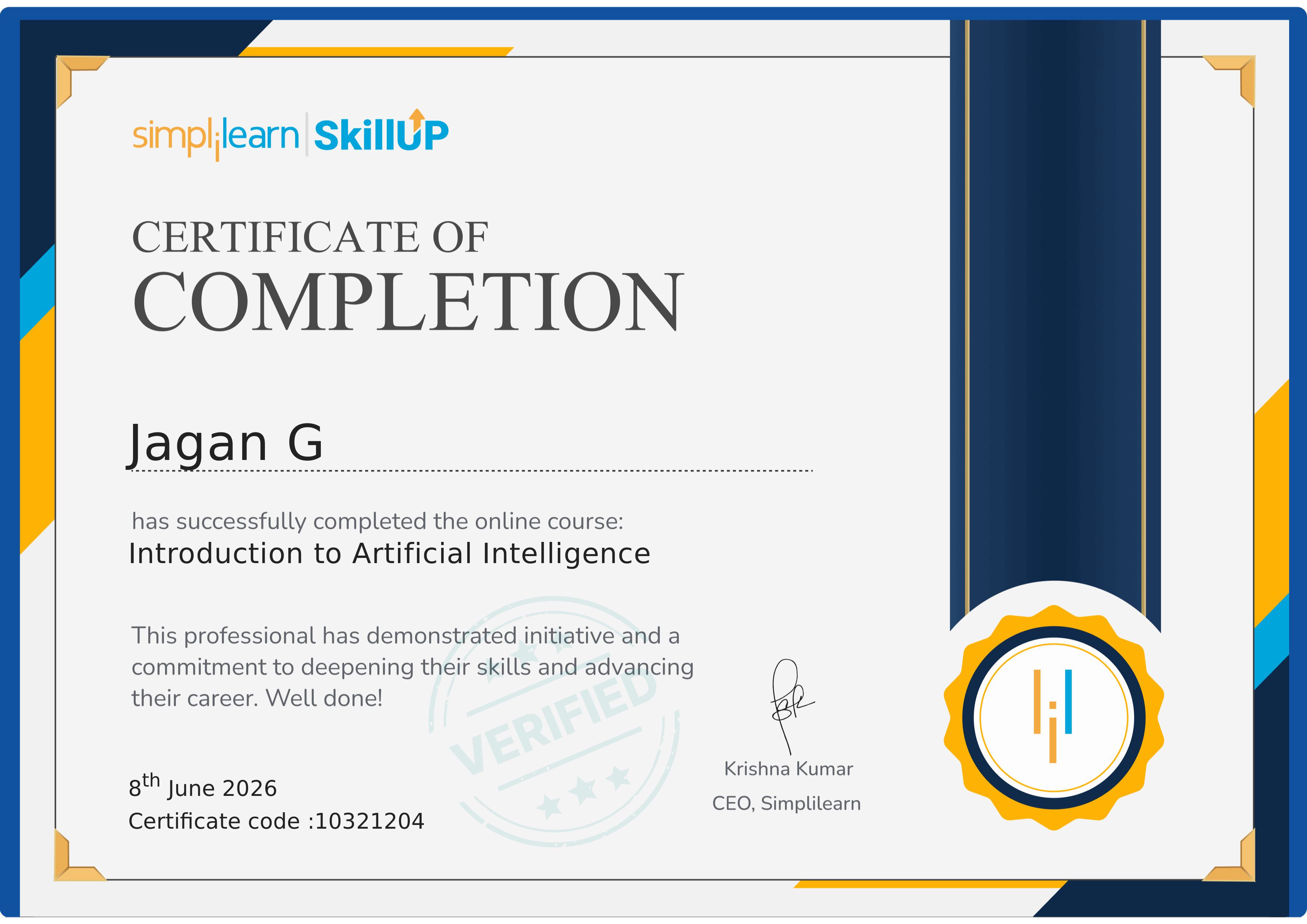 Introduction to Artificial Intelligence